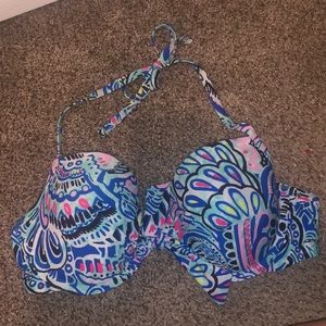 Aerie size 36d bathing suit top in blue print